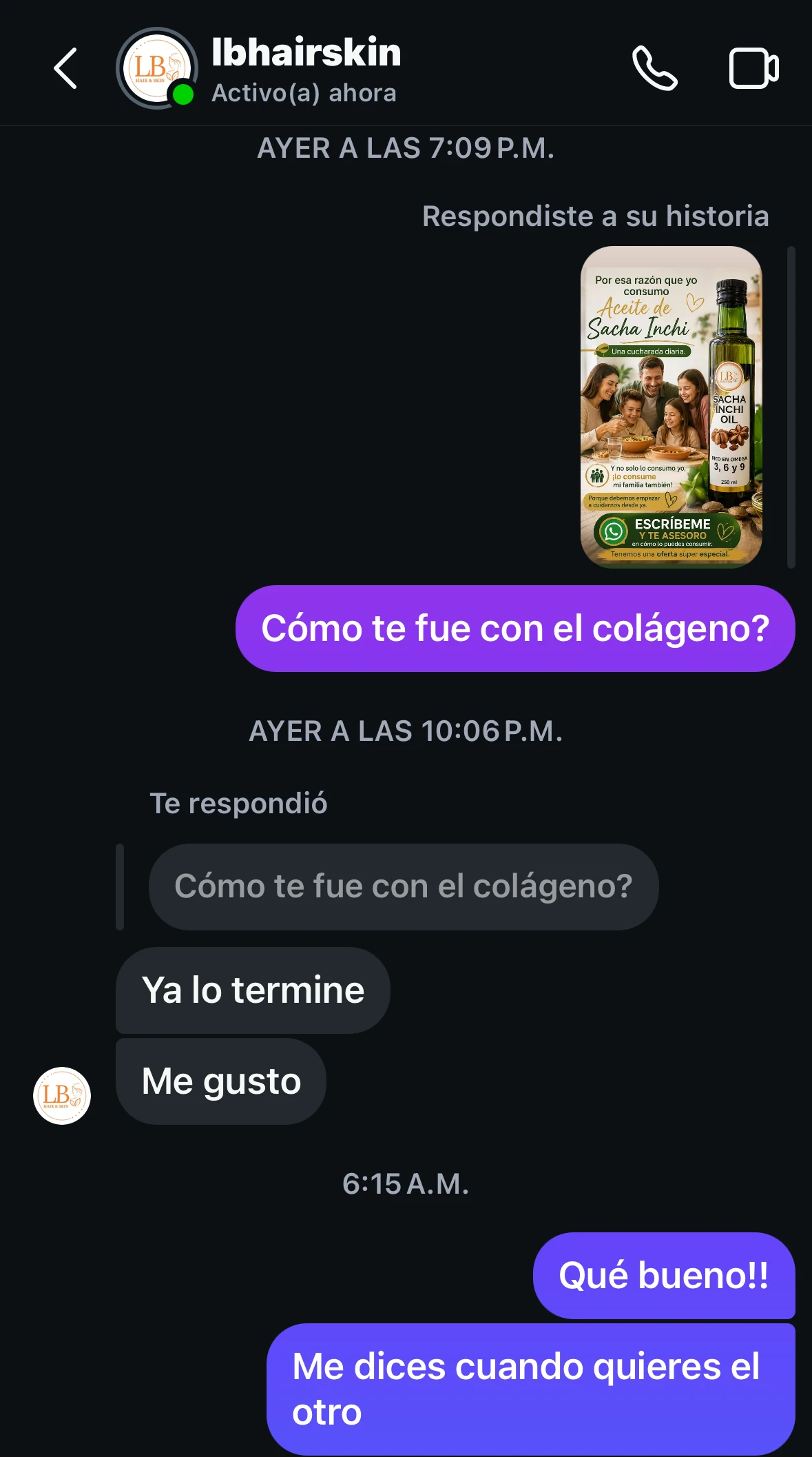 Conversación real con cliente Oceánica